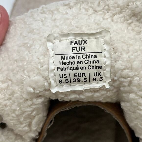 BILLABONG Women’s Zuri Lace-Up Ankle Boots 8.5 Beige Knit Cuff Lug Sole Shoes - Picture 7 of 11